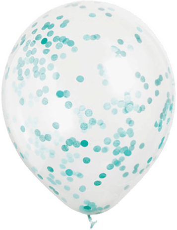 Unique Party Turkise Konfettiballonger 6-pakning