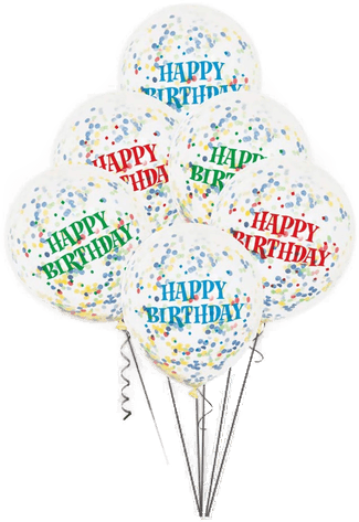 Unique Party Konfettiballonger Happy Birthday Blå