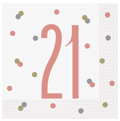 Unique Party Servietter Tall 21 Hvite med Prikker