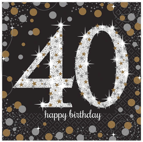 Riethmüller Servietter Sølv/Gull Glitter 16-pakning