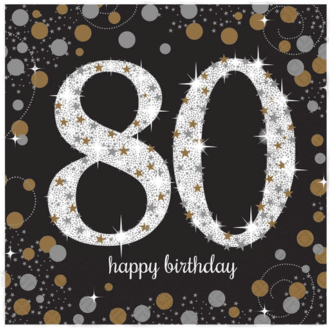 Riethmüller Servietter Sølv/Gull Glitter 16-pakning