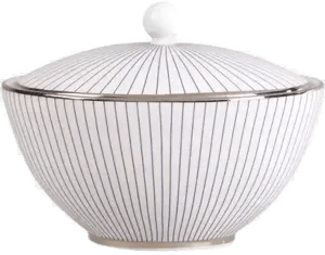 Wedgwood Pinstripe sukkerskål med lokk