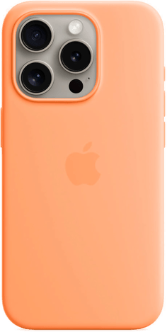 Apple MagSafe silikonetui iPhone 15 Pro Sorbet Orange