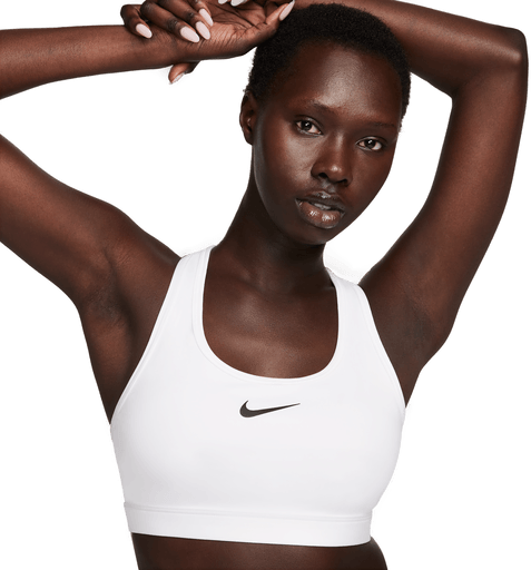 Nike Swoosh Medium Support sports-BH - Hvit