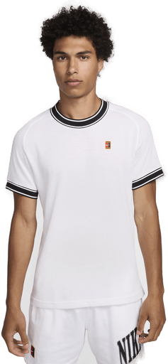 NikeCourt Heritage kortermet overdel - Hvit