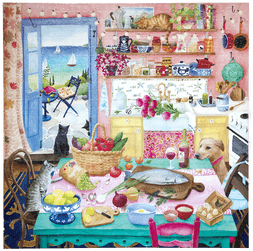 Eeboo Puslespill 1000 brikker - Rosa kjøkken