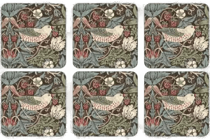 Pimpernel Strawberry Thief glassbrikker 6-stk