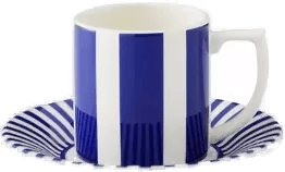 Spode Steccato espressokopp 8 cl og fat Ø11 cm