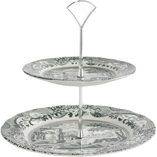 Spode Heritage Green Italian kakefat 2 etasjer
