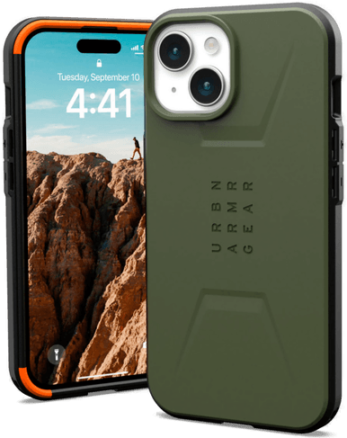 Urban Armor Gear Civilian MagSafe Deksel iPhone 15 Olive Drab