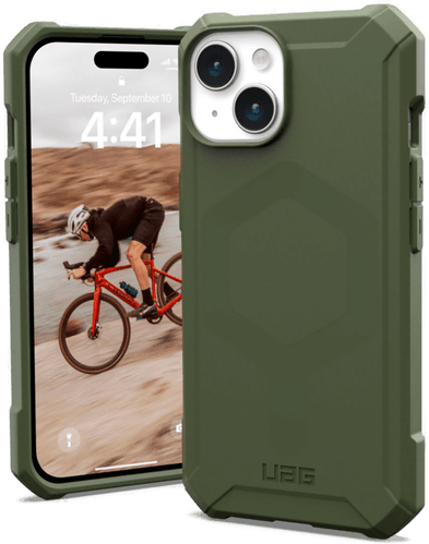 Urban Armor Gear Essential Armor MagSafe-deksel iPhone 15 Olive Drab
