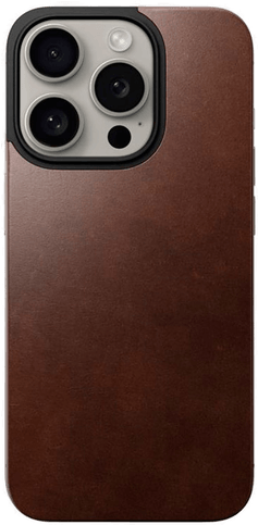 Nomad Horween skinnetui iPhone 15 Pro Brun