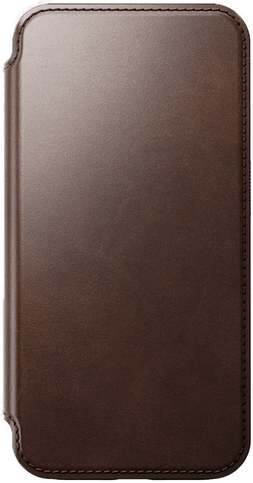 Nomad Modern Horween Leather Folio iPhone 15 Pro - Brun