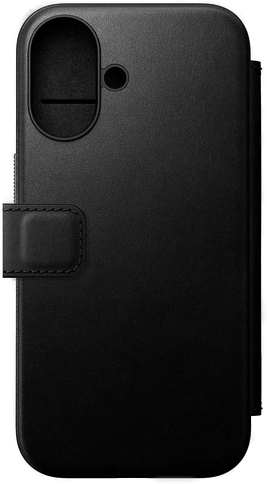 Nomad Modern Leather Folio iPhone 16 - Svart