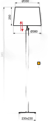 Aluminor Quatro Up gulvlampe