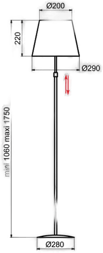 Aluminor Store gulvlampe