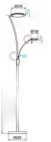 Aluminor Kitel 89 LED-gulvlampe