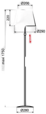 Aluminor Store gulvlampe