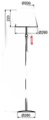 Aluminor Store gulvlampe