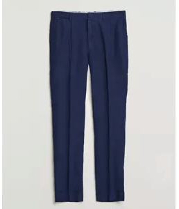 Ralph Lauren Linen Pleated Trousers Navy