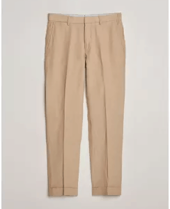 Ralph Lauren Linen Pleated Trousers Coastal Beige