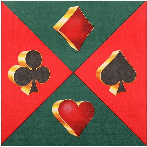 Santex Servietter Casino Grønn/Rød