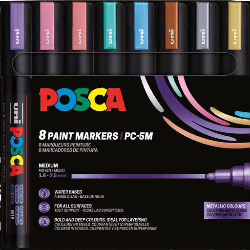 Posca PC-5M Metallic Colours 8-set