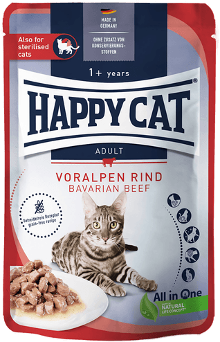 Happy Cat Pouch Meat in Sauce Foralpene-okse