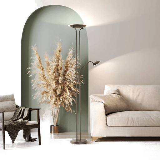 Fischer & Honsel LED-gulvlampe Tallri, svart, 180 cm