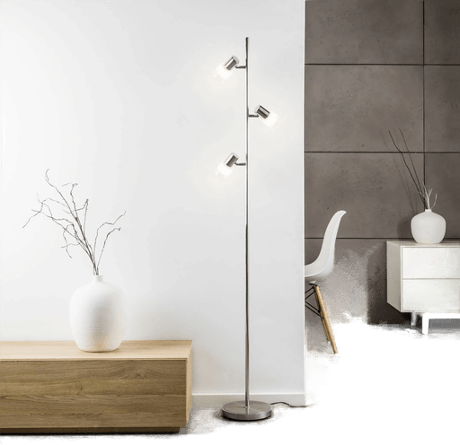 Brilliant LED-gulvlampe Lea, krom