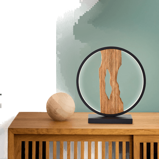 Brilliant Chaumont LED-bordlampe 25,8 cm svart/tre