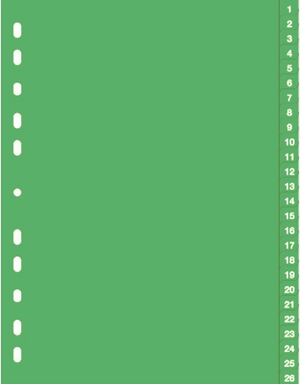 Durable 6157 Numerisk faneindeks A4 Grønn