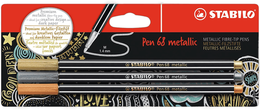 Stabilo Pen 68 Metallic 3-pakning