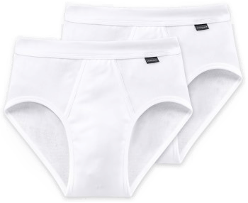 Schiesser Essentials Fine Rib Sports Briefs Hvit