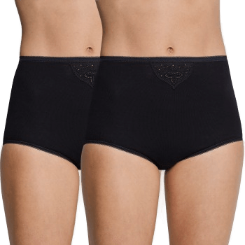 Schiesser Truser 2P Essentials Cotton Maxi Svart