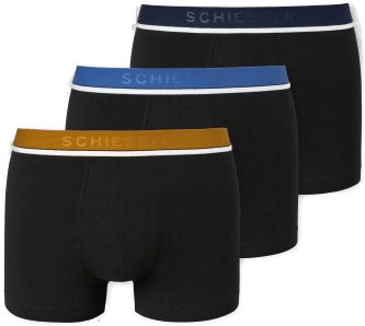 Schiesser 3P Organic Cotton Rio Boxer Svart/Blå