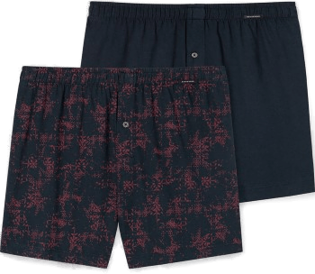 Schiesser 2P Fun Prints Boxer Shorts Marine/Rød
