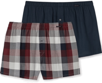 Schiesser Fun Prints Boxer Shorts 2P Rød/Blå