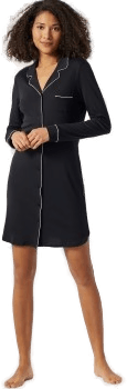 Schiesser Contemporary Nightwear Sleep Shirt Svart