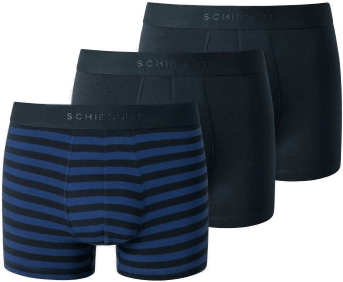 Schiesser 3P Men Cotton Shorts Blå Mønster