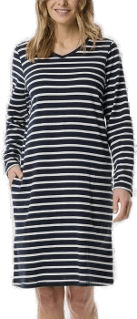 Schiesser Langermet Nattkjole Blå/Hvit