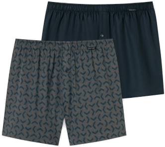 Schiesser 2P Boxershorts Blå/Grå