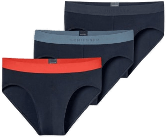 Schiesser 3P Multipacks Rio-Slip Svart/Rød