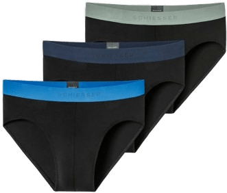 Schiesser 3P Multipacks Rio-Slip Svart/Blå