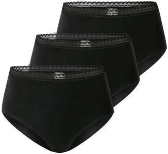 Schiesser Modern Lace Rio Midi Brief Svart 3P