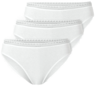 Schiesser Modern Lace Rio Briefs 3P Hvit
