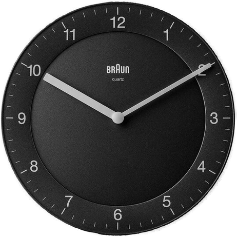 Braun Vegglokke analog Ø 20 cm svart
