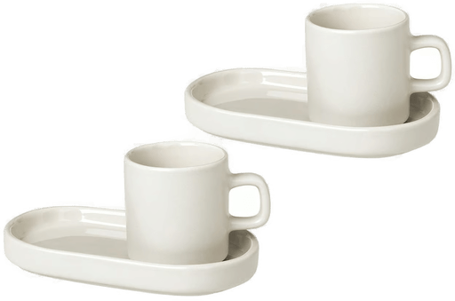 Blomus Pilar espressokopp med fat 2-stk. Moonbeam