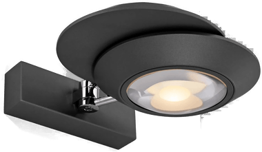 Pure LED-vegglampe Oculis, svart, 30 cm