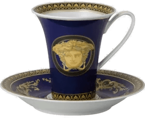 Versace Medusa Blue kopp med fat